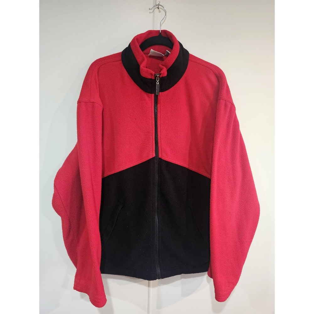 Vintage Marlboro Unlimited Jacket Mens Medium Red Black Fleece Full Zip 90s